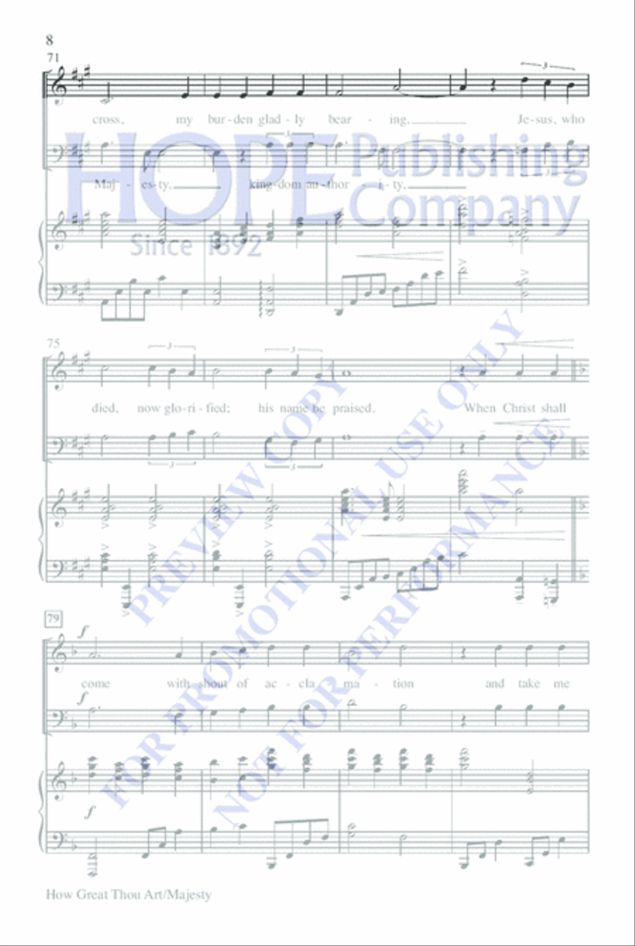 How Great Thou Art/Majesty 2-Part scores gallery preview page 8