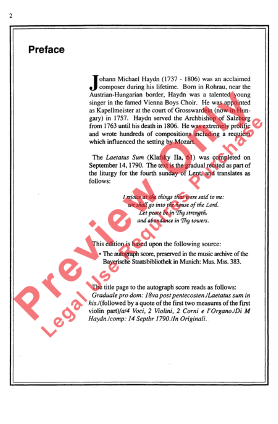 Laetatus Sum 4-Part scores gallery preview page 2