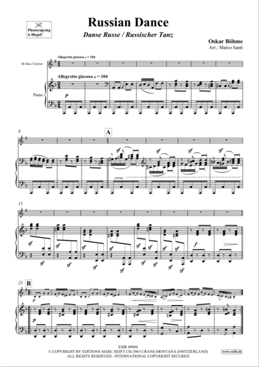 Russian Dance Bass Clarinet scores gallery preview page 4
