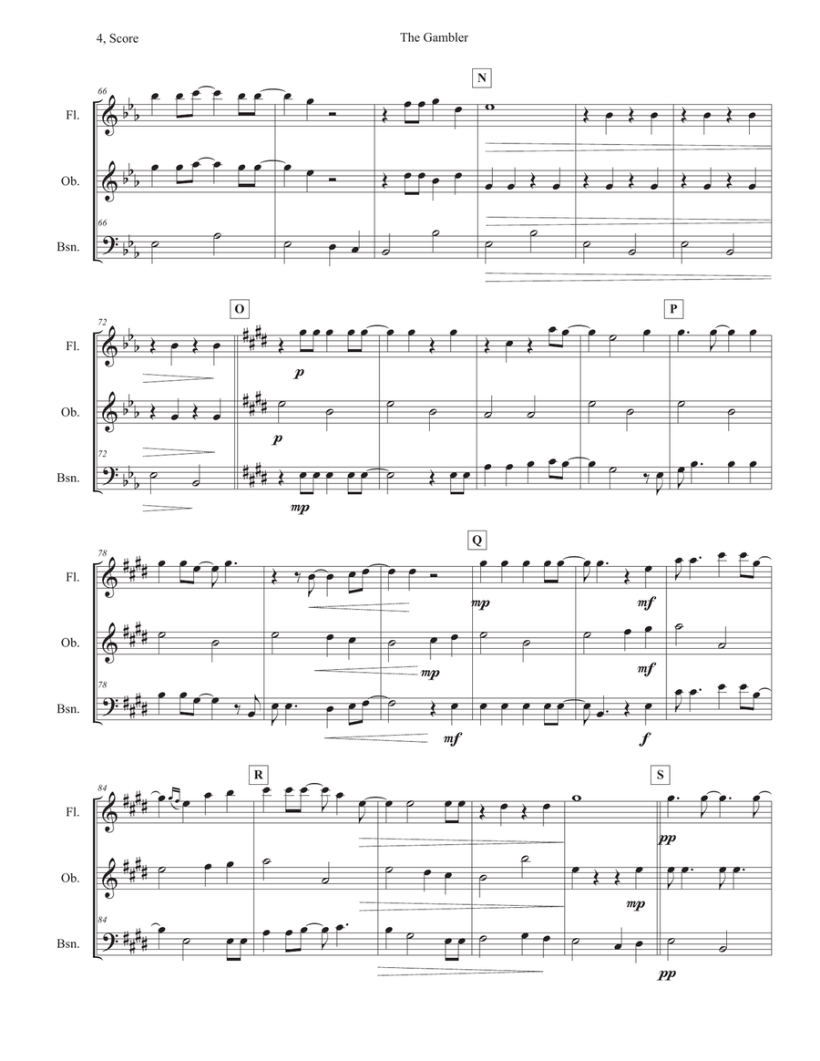 The Gambler The Gambler Woodwind Trio scores gallery preview page 4