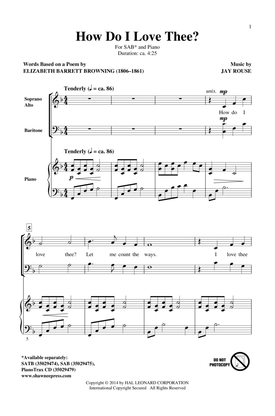 How Do I Love Thee? 3-Part scores gallery preview page 1