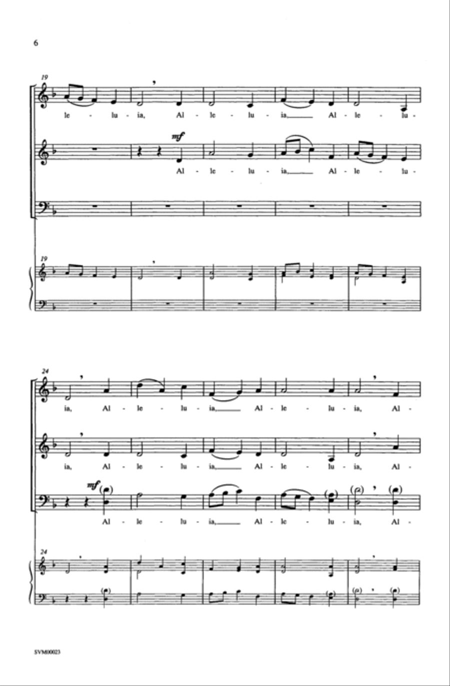 Alleluia (On a Theme by William Billings) 3-Part scores gallery preview page 4