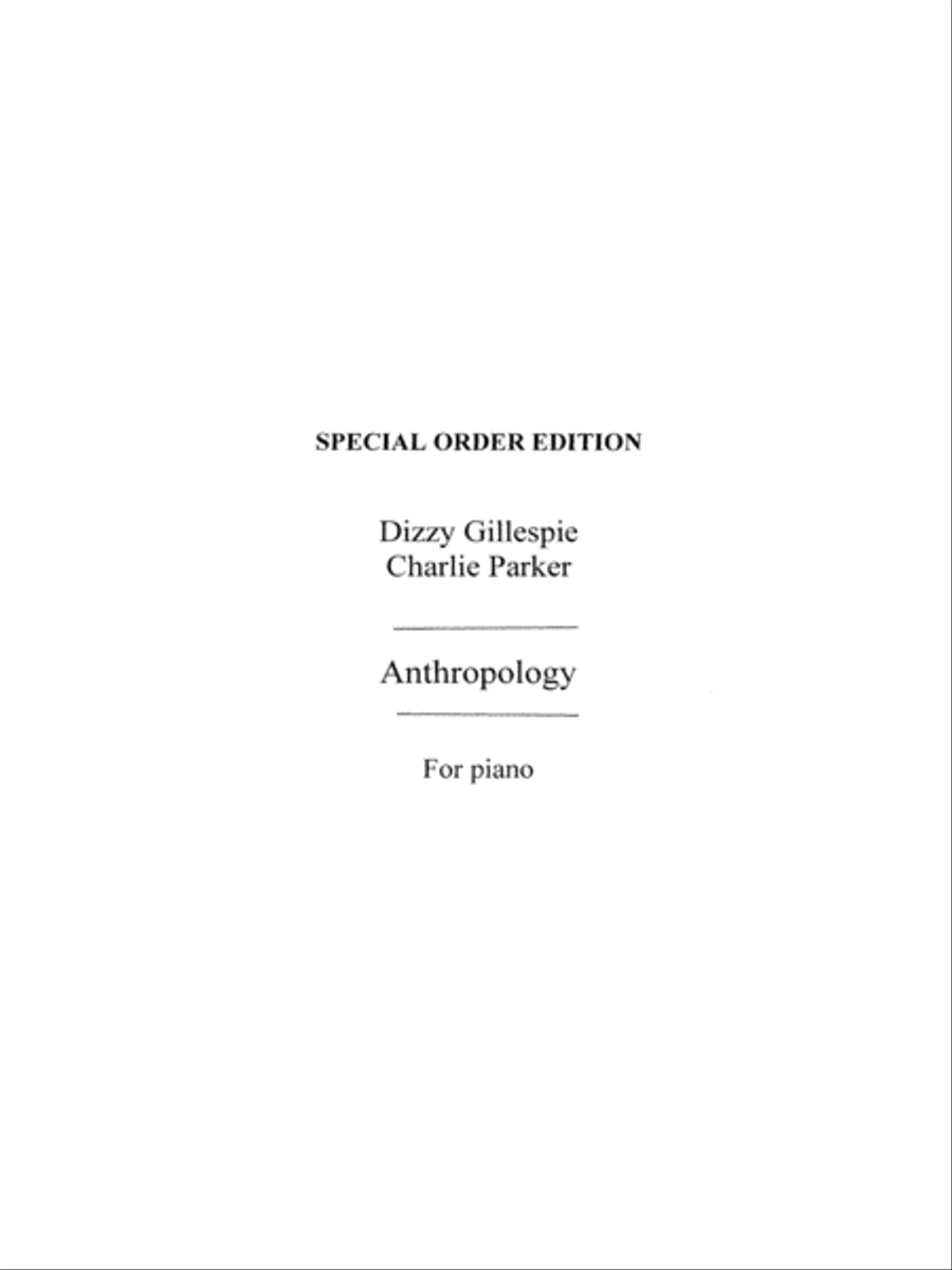 With Parker, C Anthropology Piano Solo scores gallery preview page 1