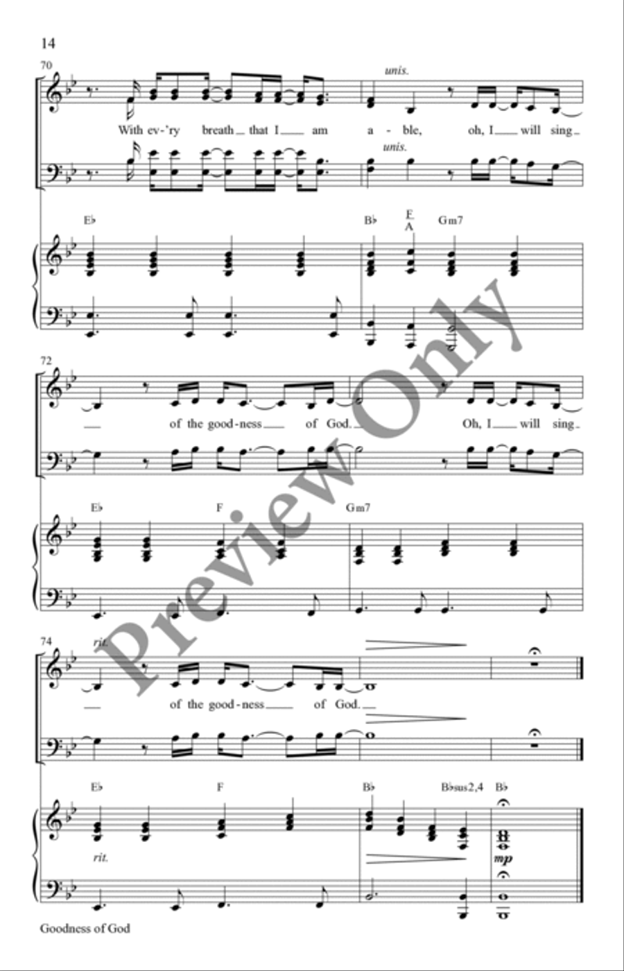 Goodness of God 4-Part scores gallery preview page 13