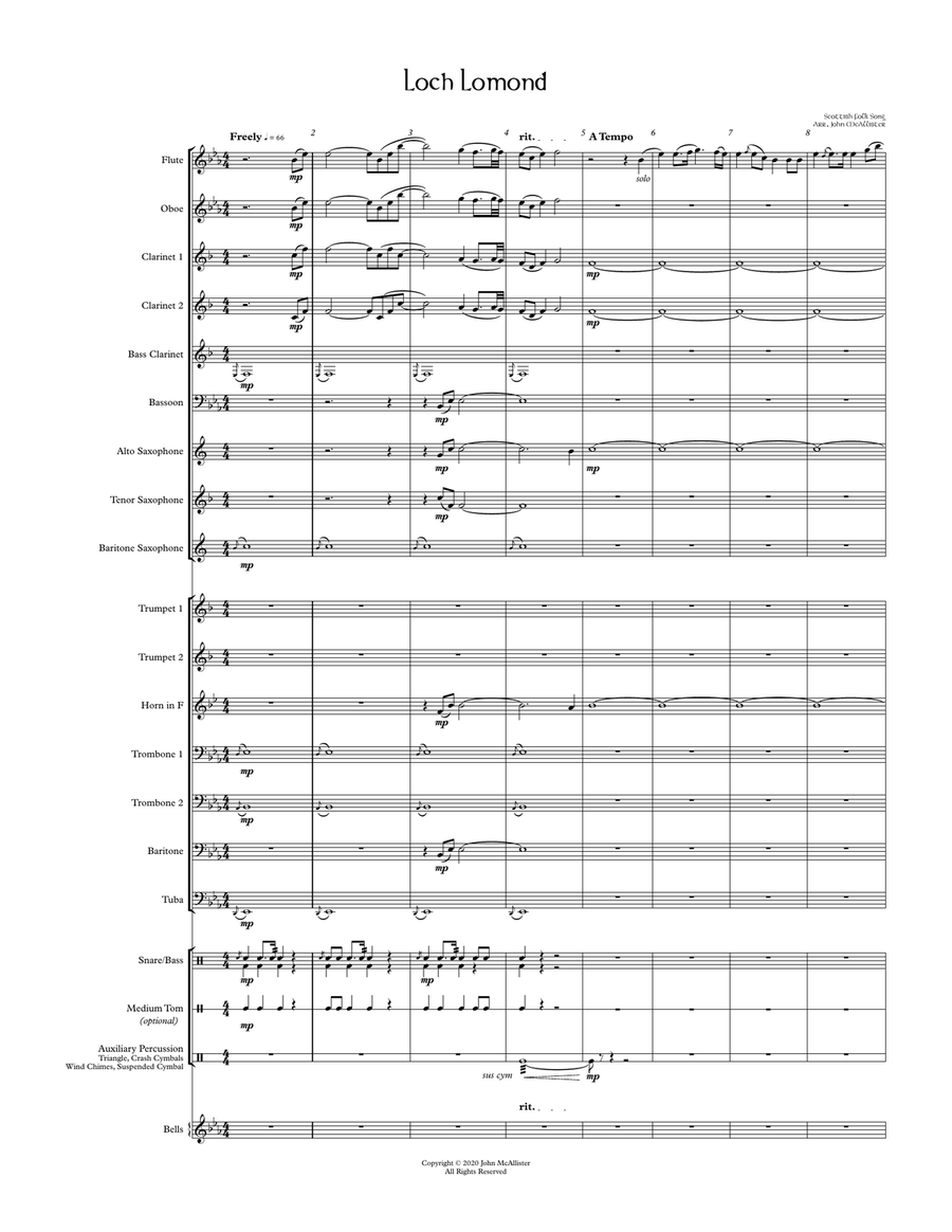 Loch Lomond for Concert Band Concert Band scores gallery preview page 1