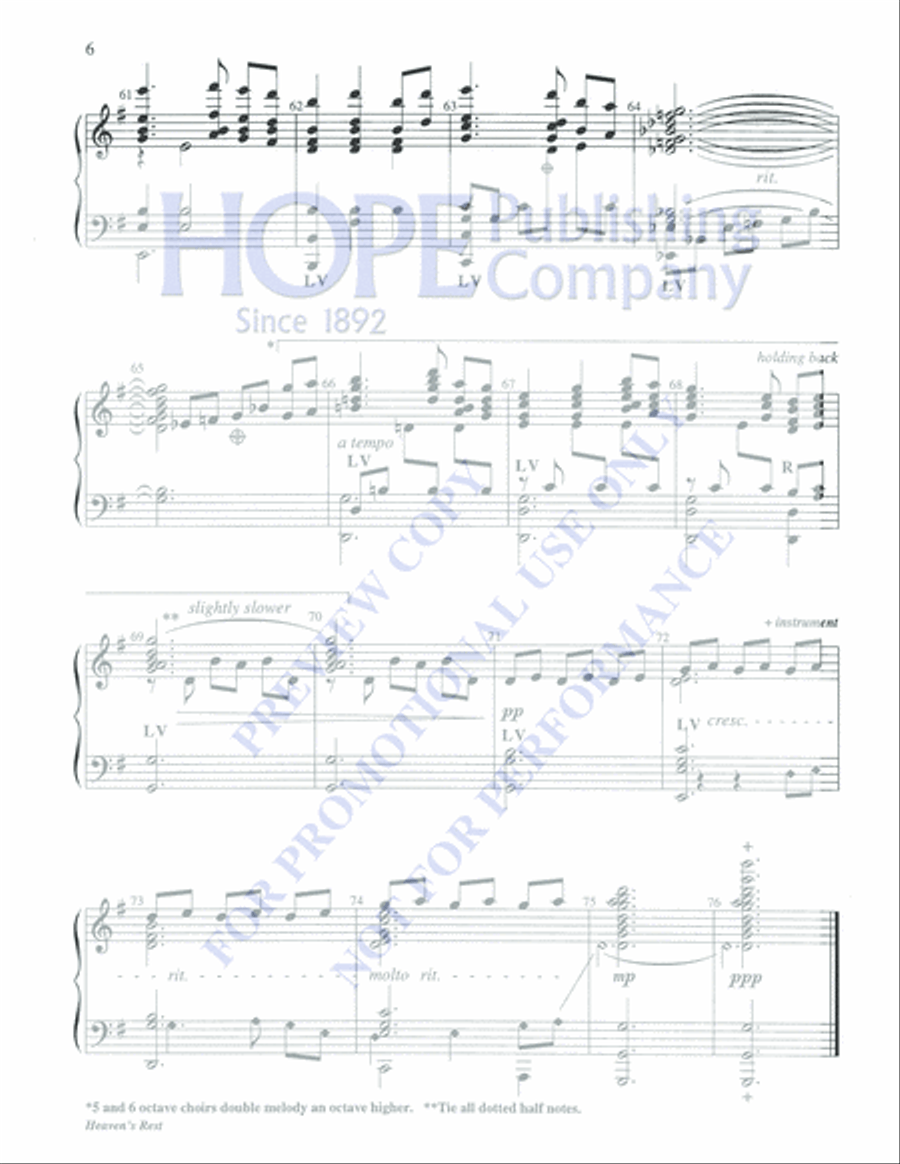Heaven's Rest Heaven's Rest 5-Octaves scores gallery preview page 6