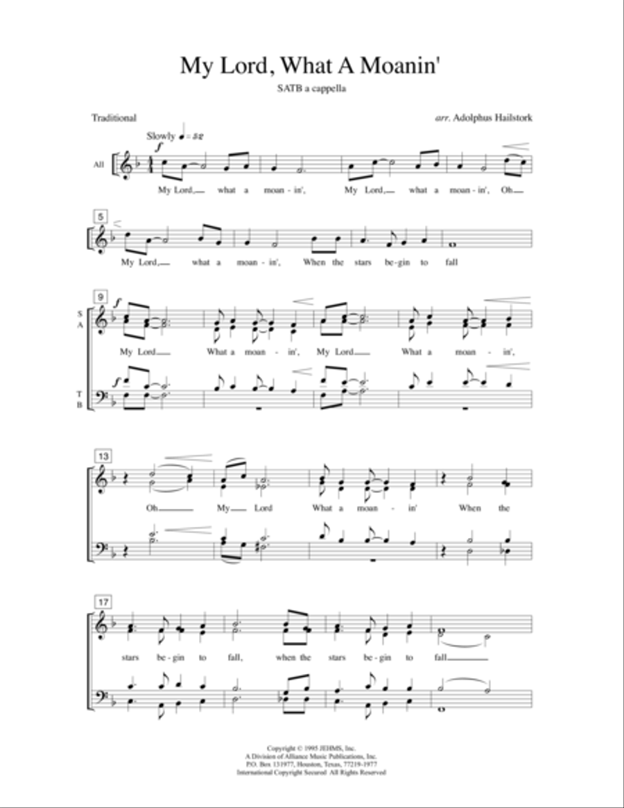 My Lord, What a Moanin' 4-Part scores gallery preview page 5