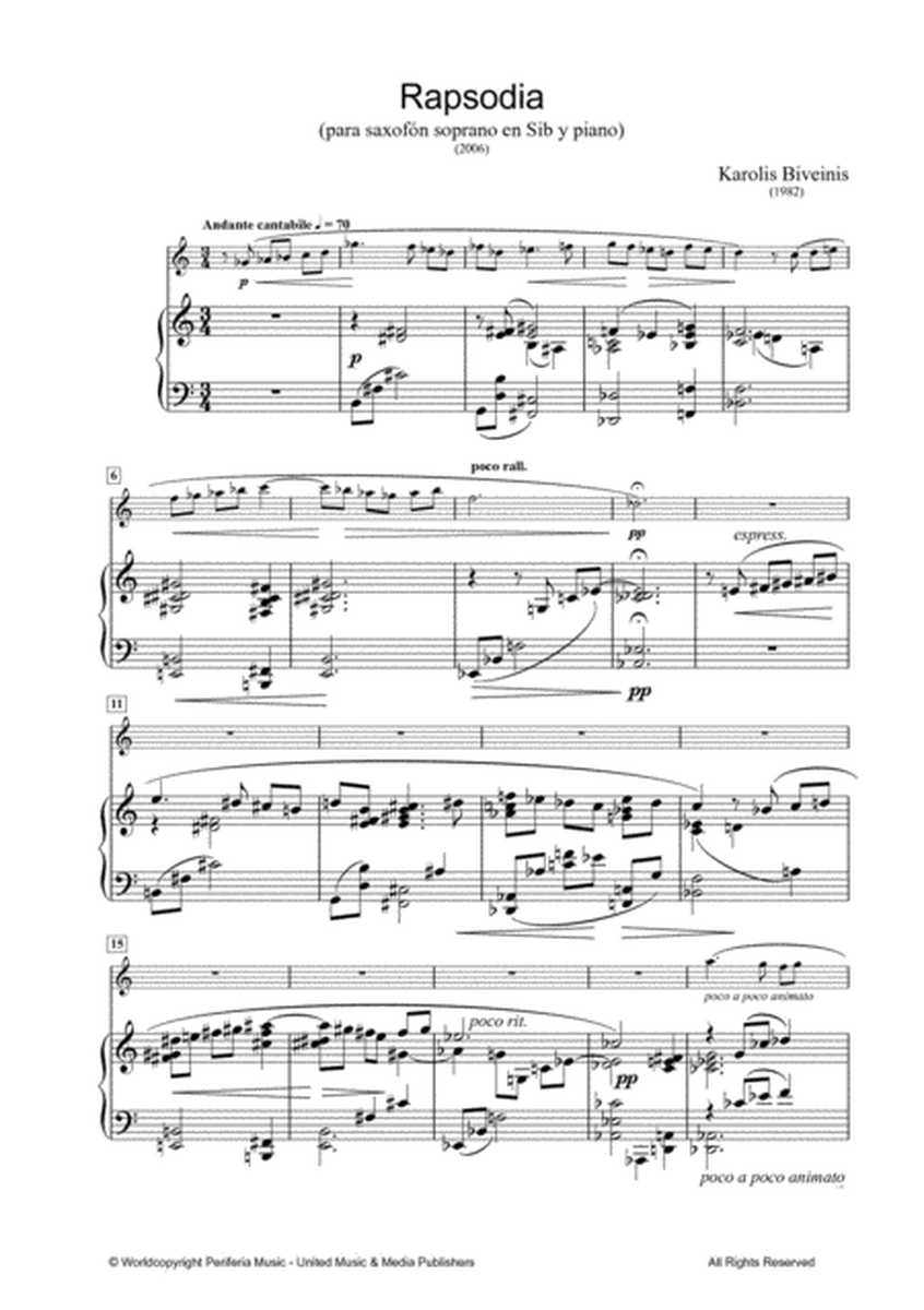 Rapsodia for Soprano Saxophone and Piano