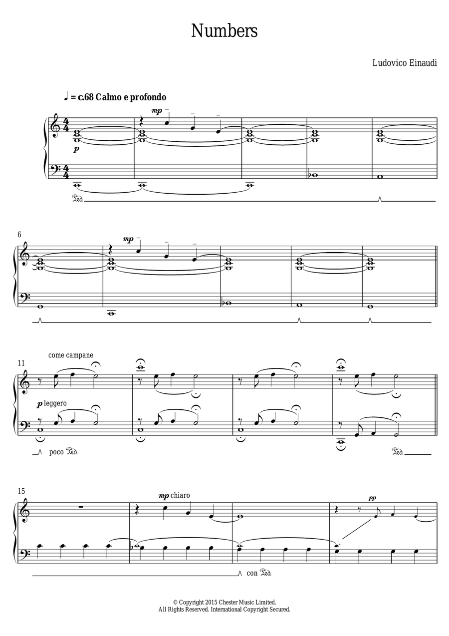 Numbers Numbers Piano Solo scores gallery preview page 1