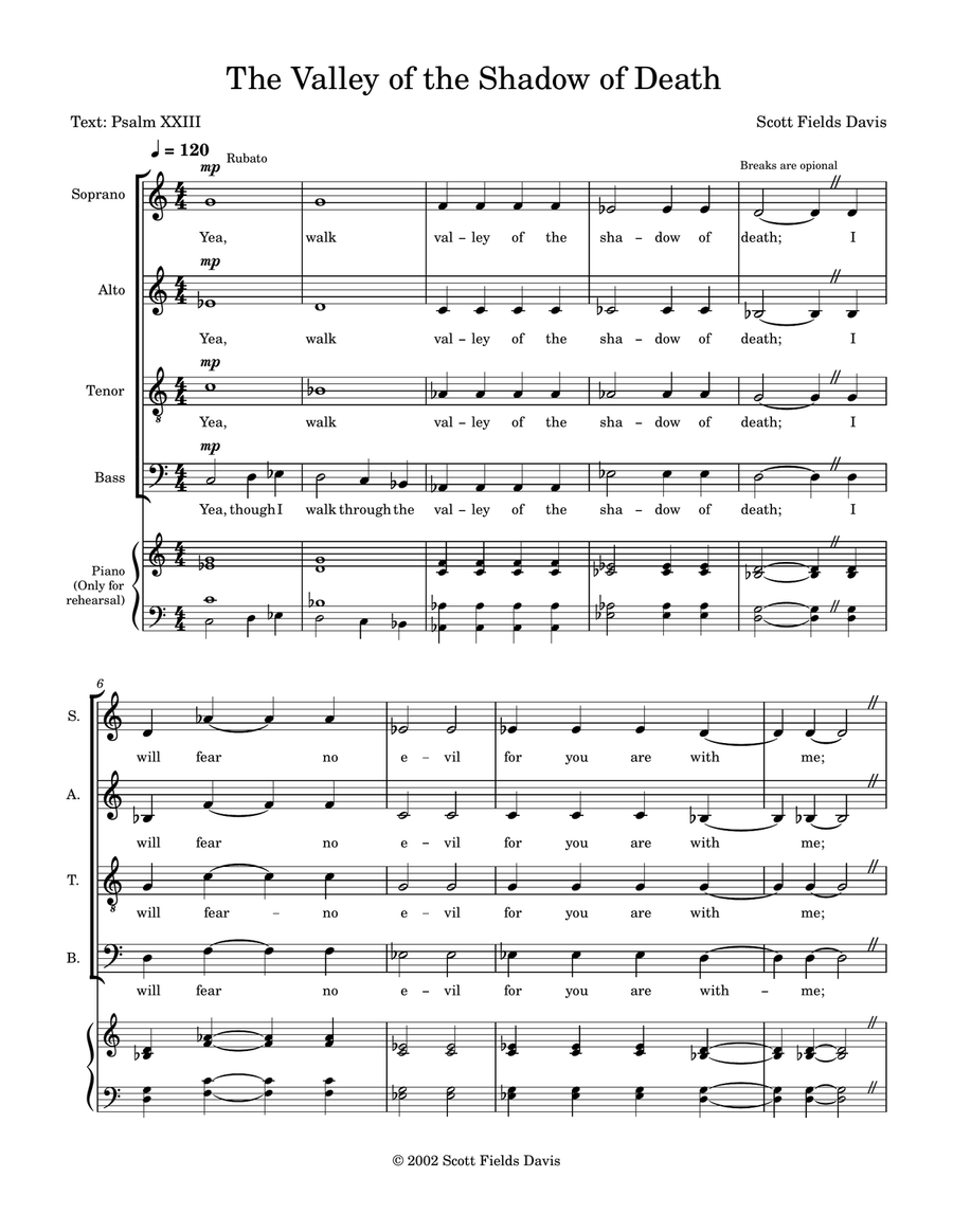 The Valley of the Shadow of Death 4-Part scores gallery preview page 1