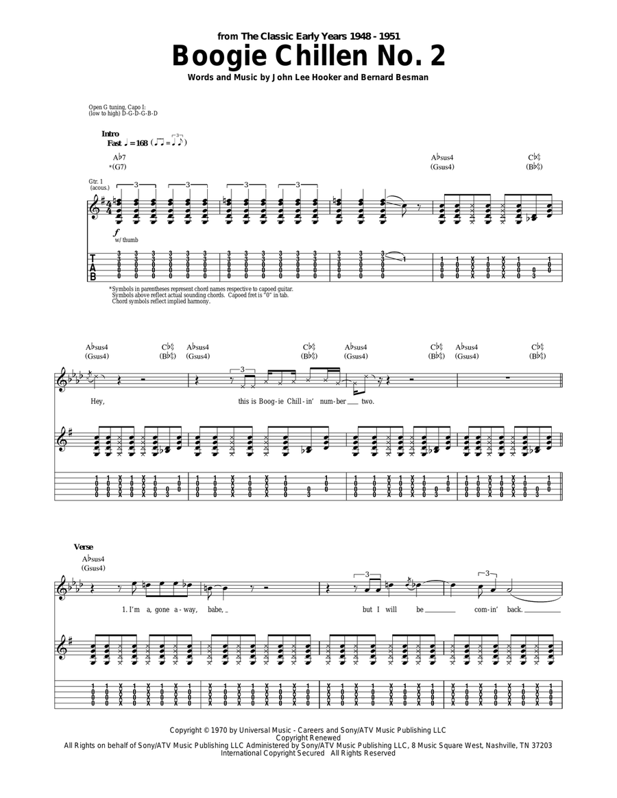 Boogie Chillen No. 2 Acoustic Guitar scores gallery preview page 1