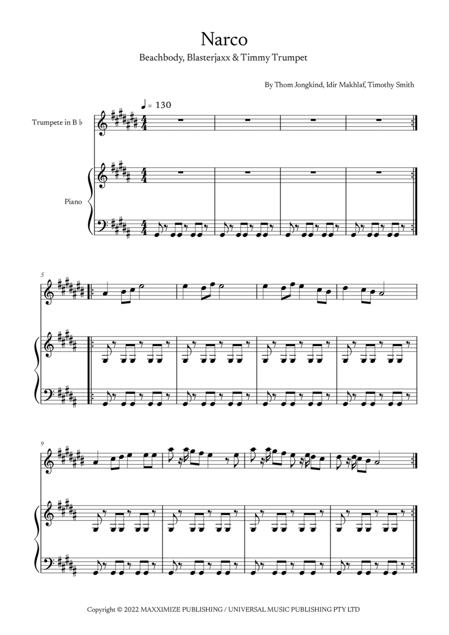Narco B-Flat Trumpet scores gallery preview page 1