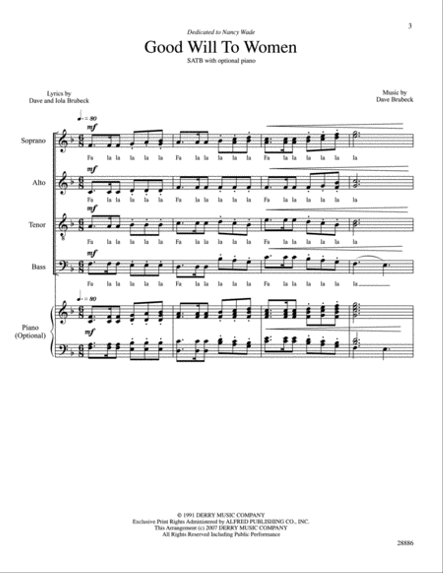 Good Will to Women Good Will to Women Choir scores gallery preview page 2