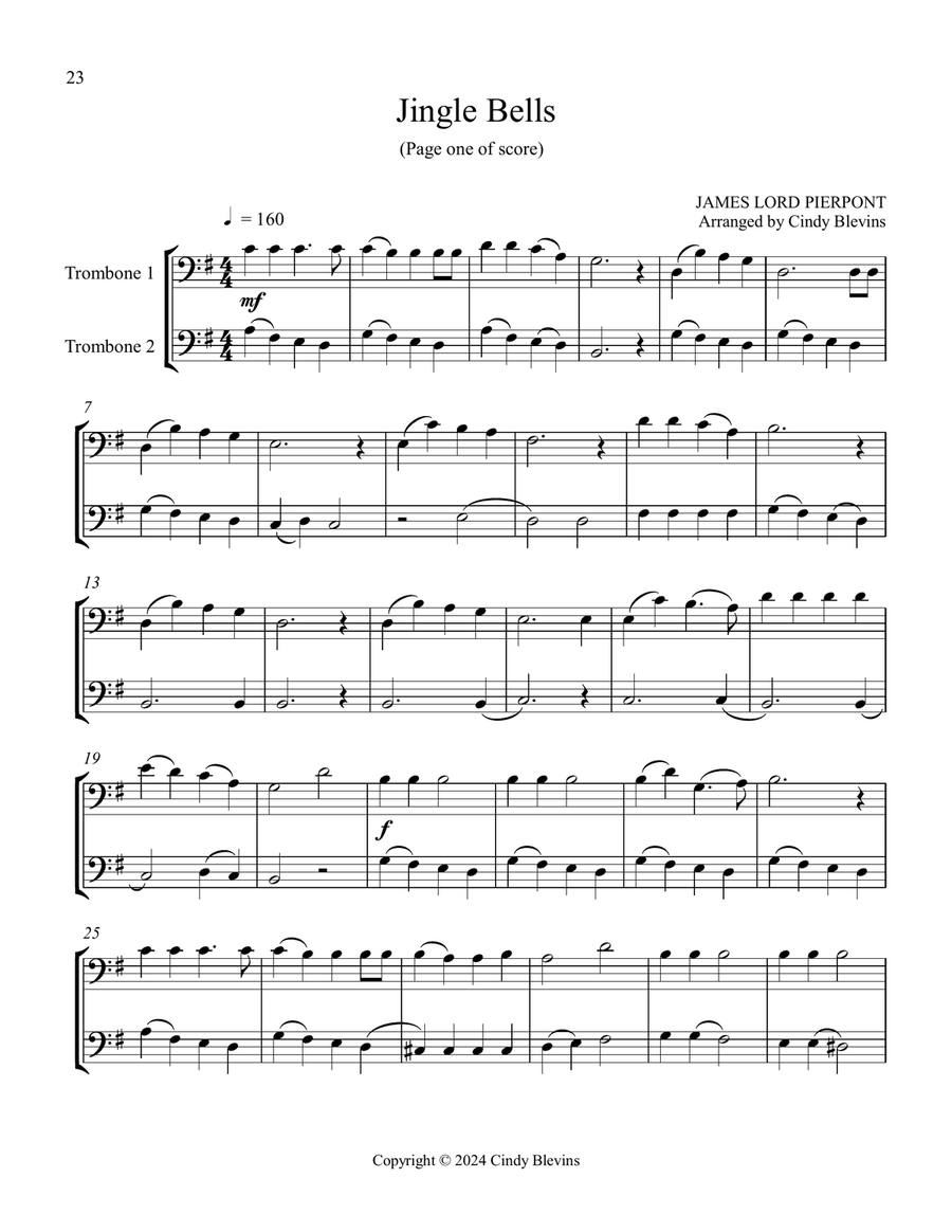 Trombone Duets for Christmas, Vol. III (12 Arrangements) Trombone Duet scores gallery preview page 2