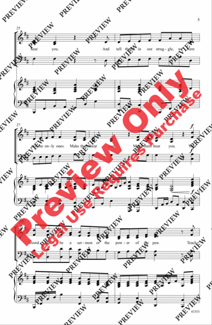 Make Them Hear You 4-Part scores gallery preview page 5