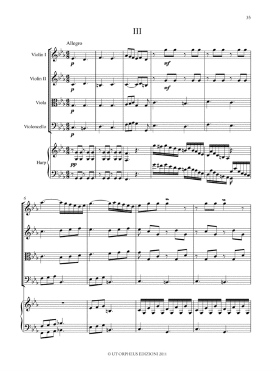 Quintet in C Minor AV 24 for Harp and String Quartet String Orchestra scores gallery preview page 4