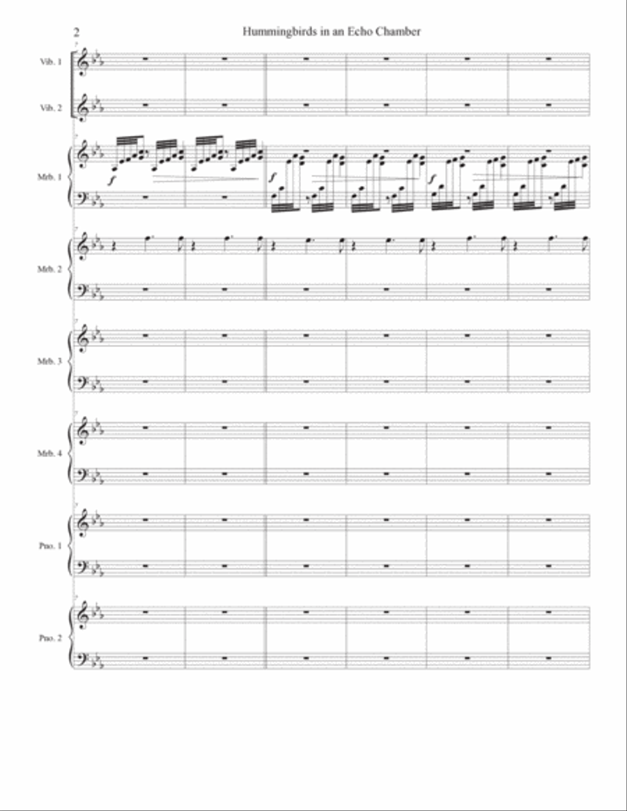 Hummingbirds in an Echo Chamber Percussion Ensemble scores gallery preview page 2