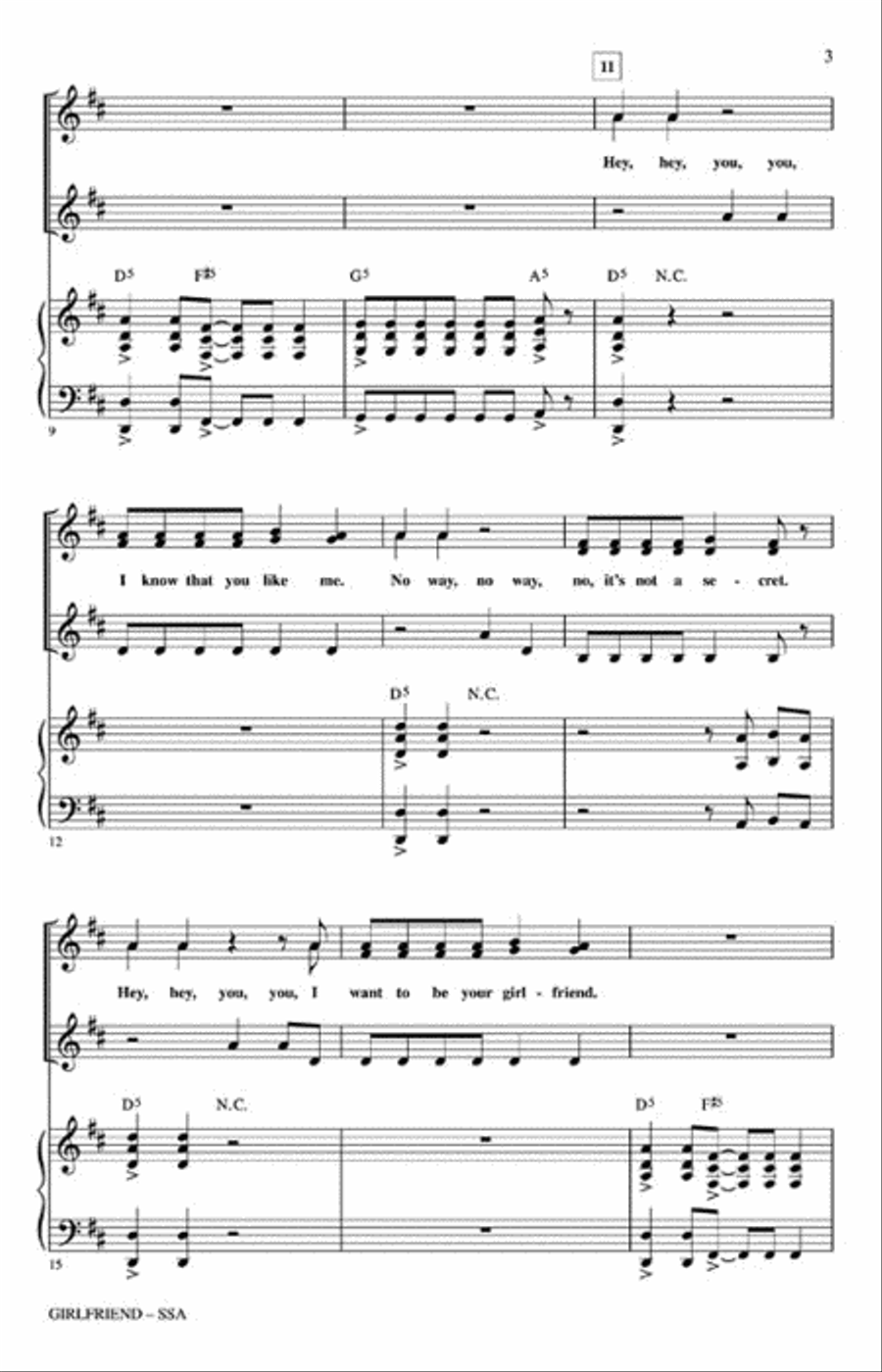 Girlfriend Girlfriend Choir scores gallery preview page 3