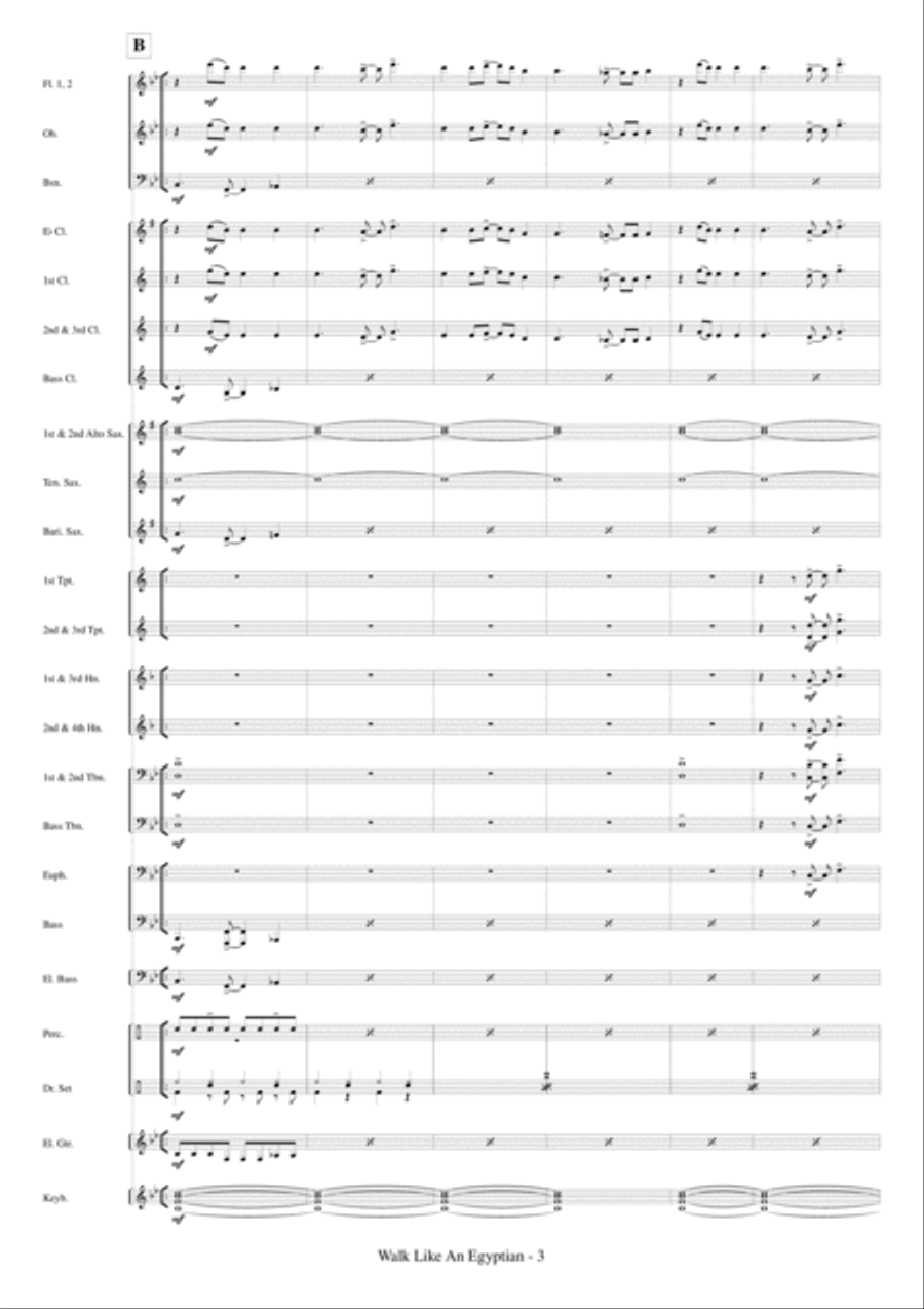 Walk Like An Egyptian Concert Band scores gallery preview page 5