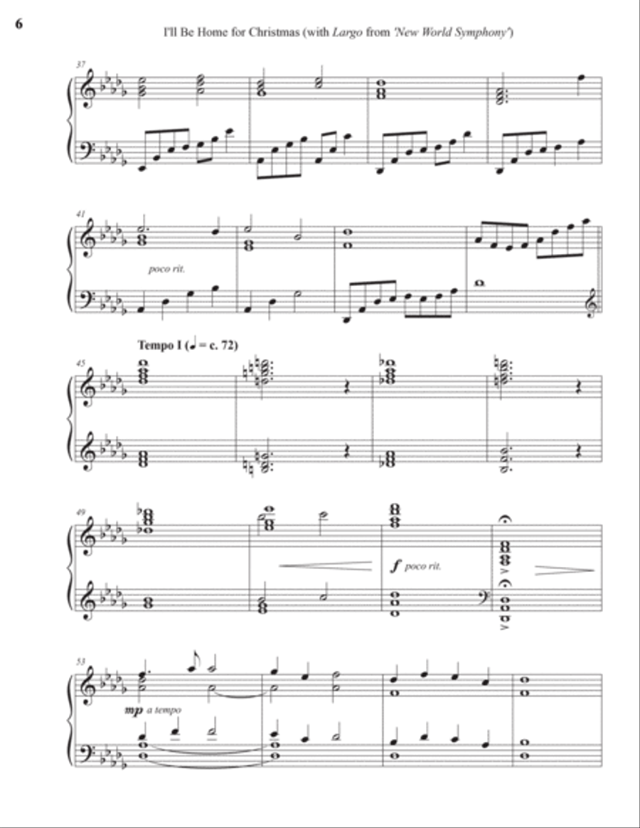 I'll Be Home For Christmas Piano Solo scores gallery preview page 6