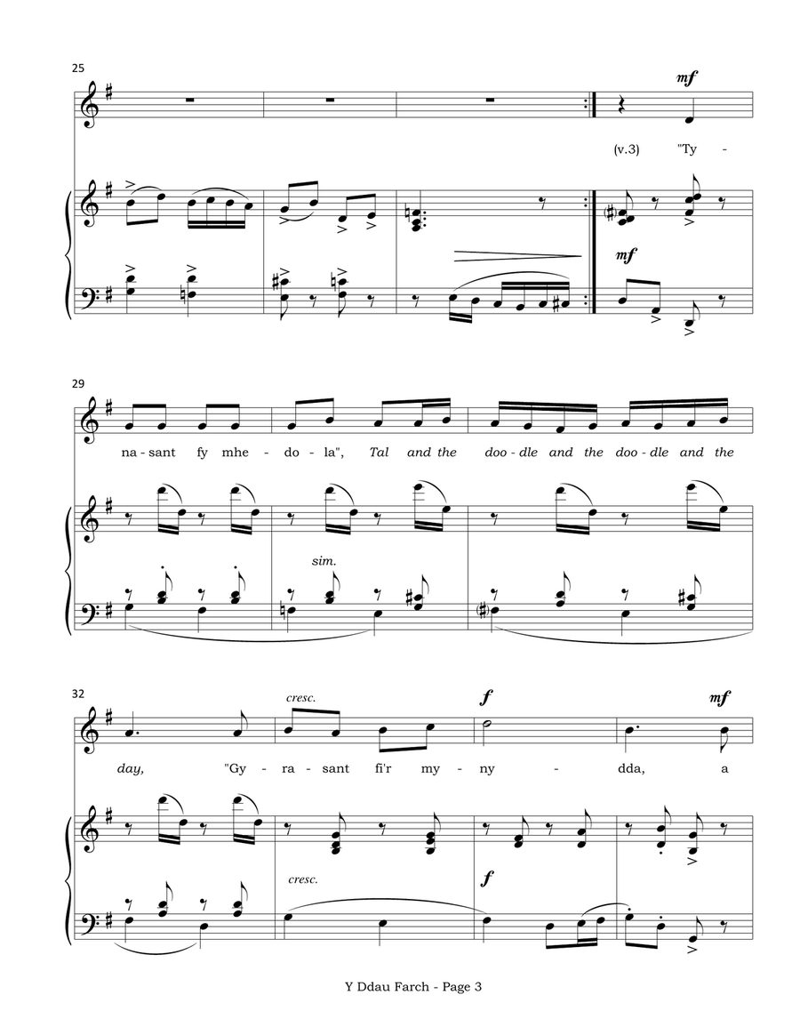 Six Welsh Folk Songs for Voice and Piano Voice Solo scores gallery preview page 6