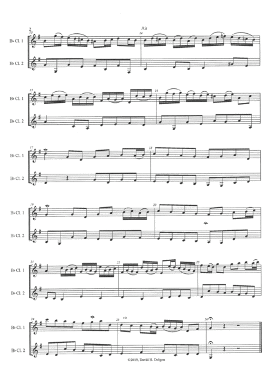 Two Airs by GF Handel for Clarinet Clarinet Solo scores gallery preview page 3