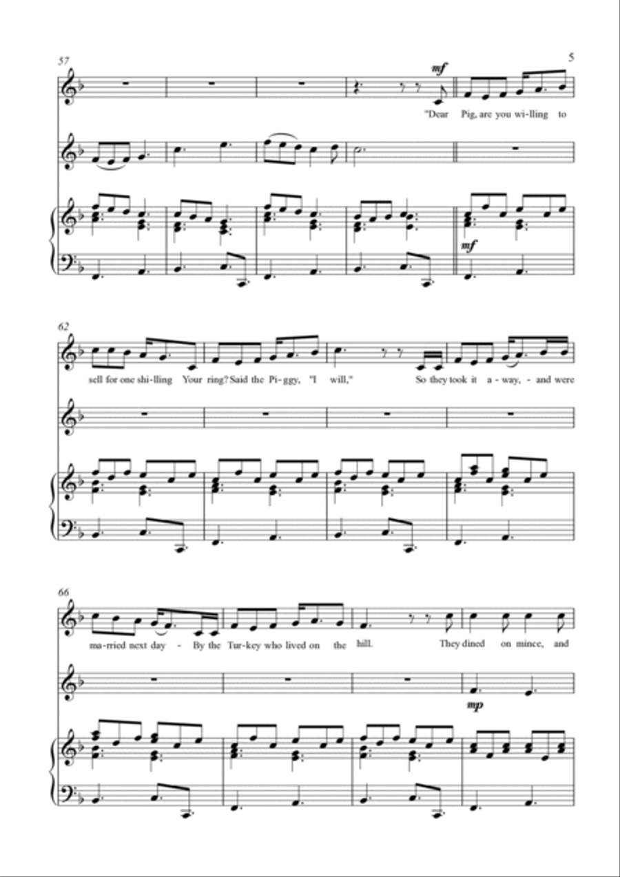 The Owl & the Pussy-Cat (poem by Edward Lear) Small Ensemble scores gallery preview page 5