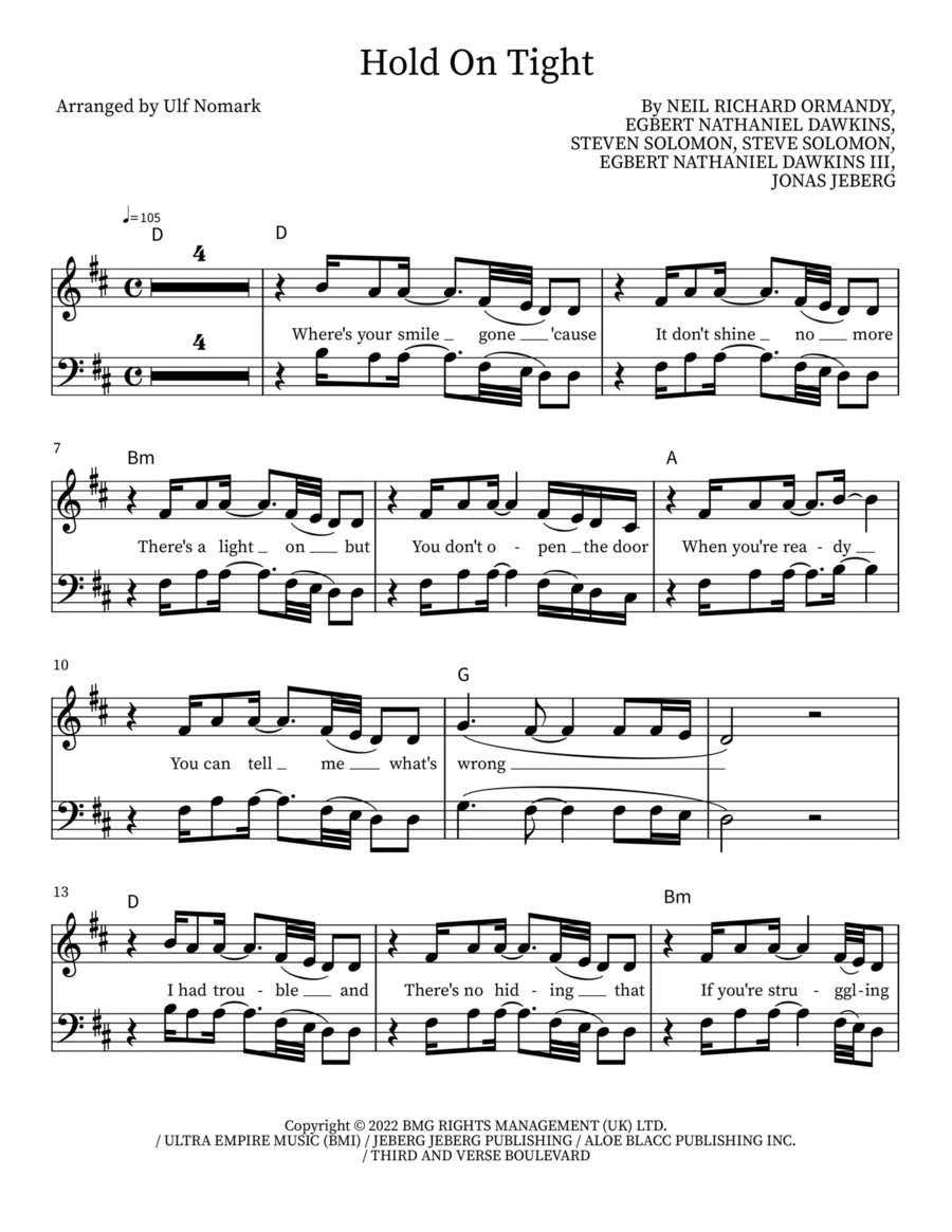 Hold On Tight Hold On Tight 3-Part scores gallery preview page 1