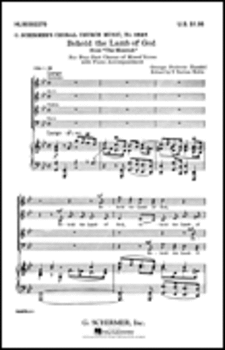 Behold the Lamb of God (from The Messiah) 4-Part scores gallery preview page 1