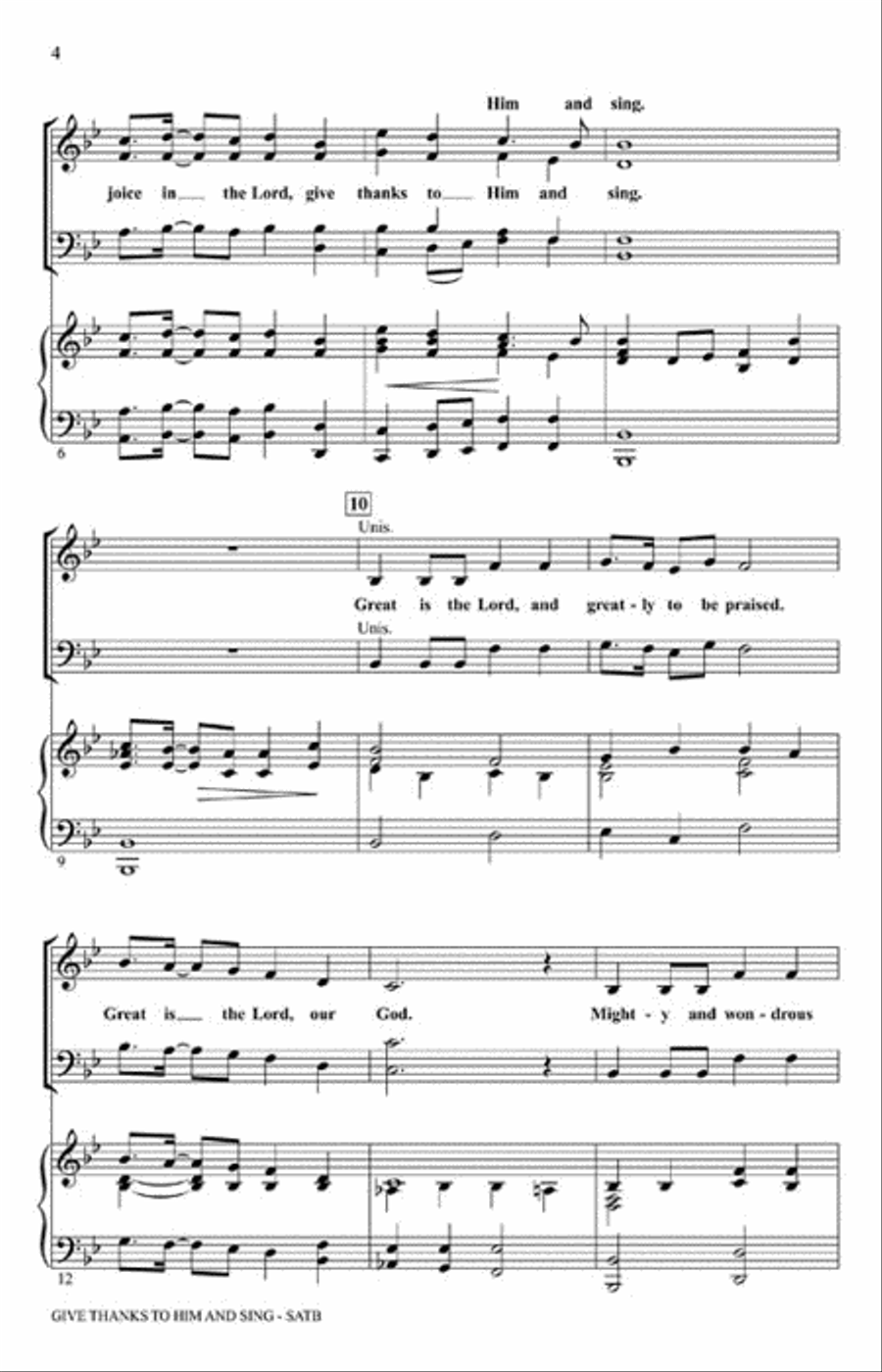 Give Thanks to Him and Sing 4-Part scores gallery preview page 3