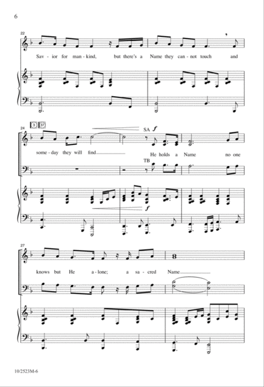 A Name Above All Names 4-Part scores gallery preview page 6