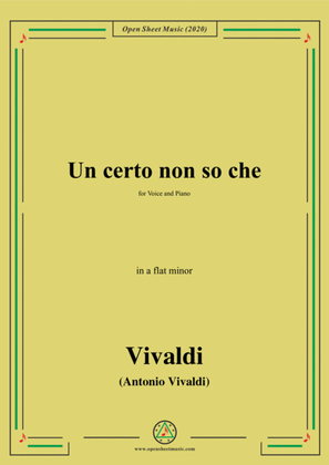 Book cover for Vivaldi-Un certo non so che,in a flat minor,for Voice and Piano