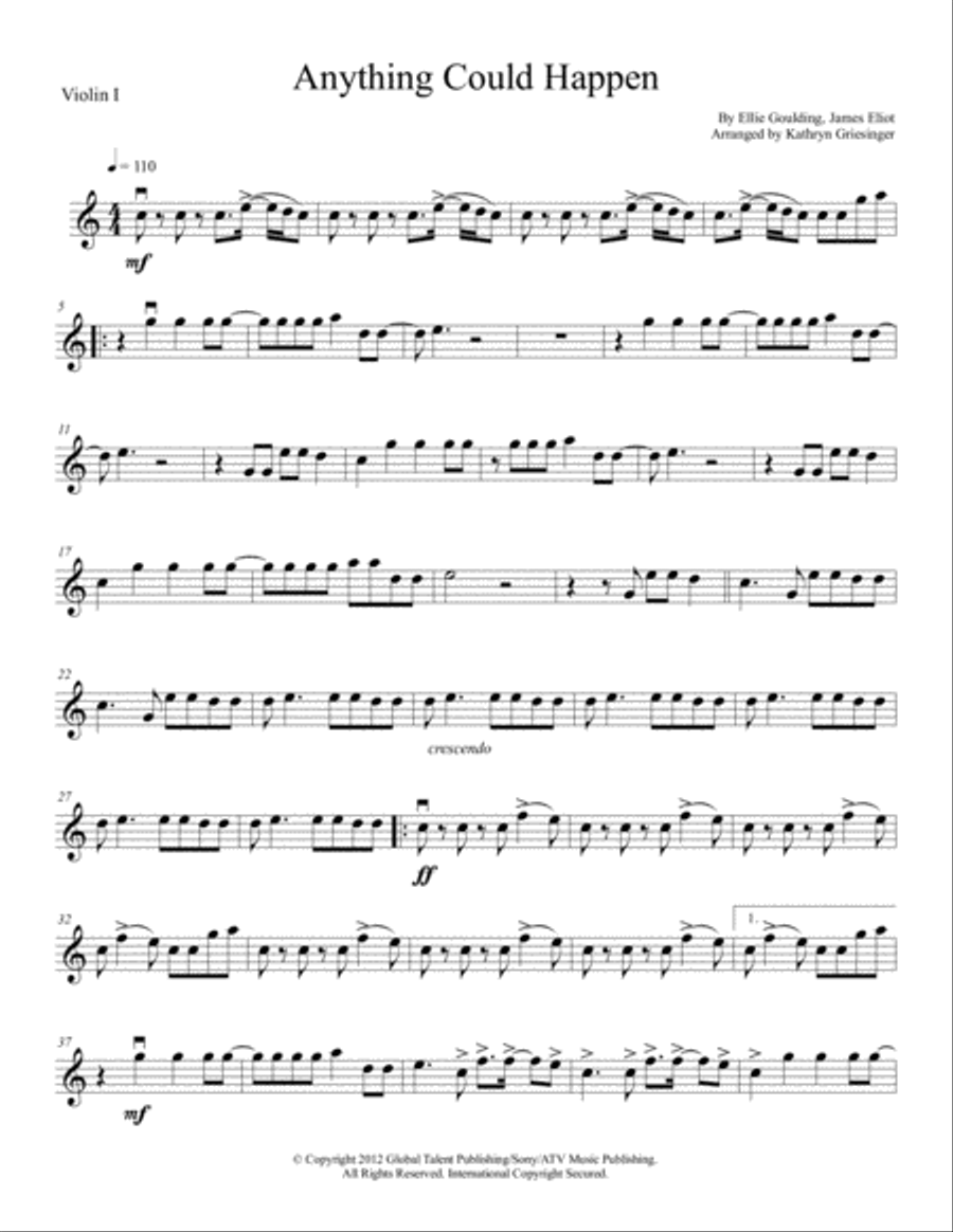 Anything Could Happen Anything Could Happen String Quartet scores gallery preview page 1