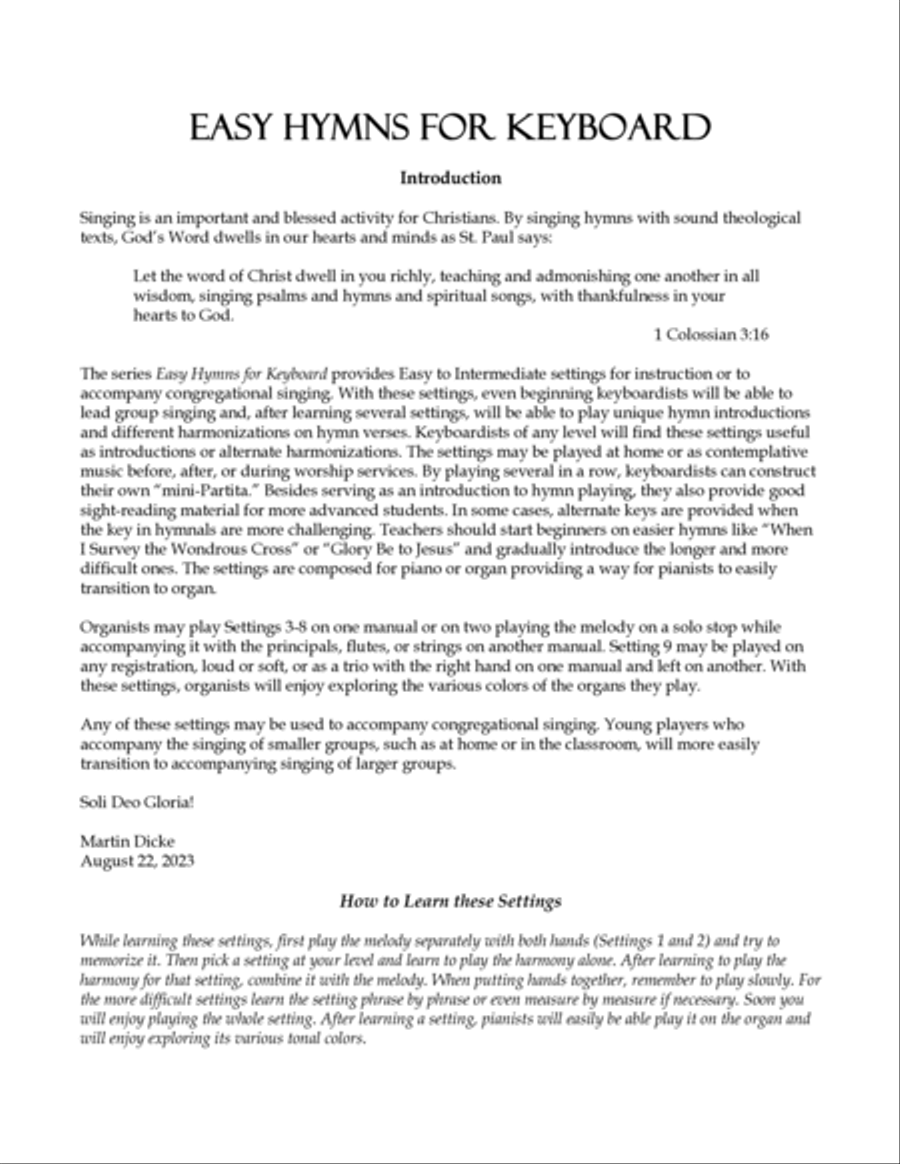 Thy Strong Word (Easy Hymns for Keyboard) Piano Method scores gallery preview page 2
