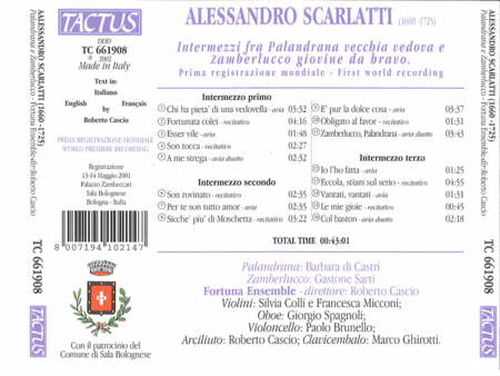 Scarlatti: Intermezzi Fra Pala