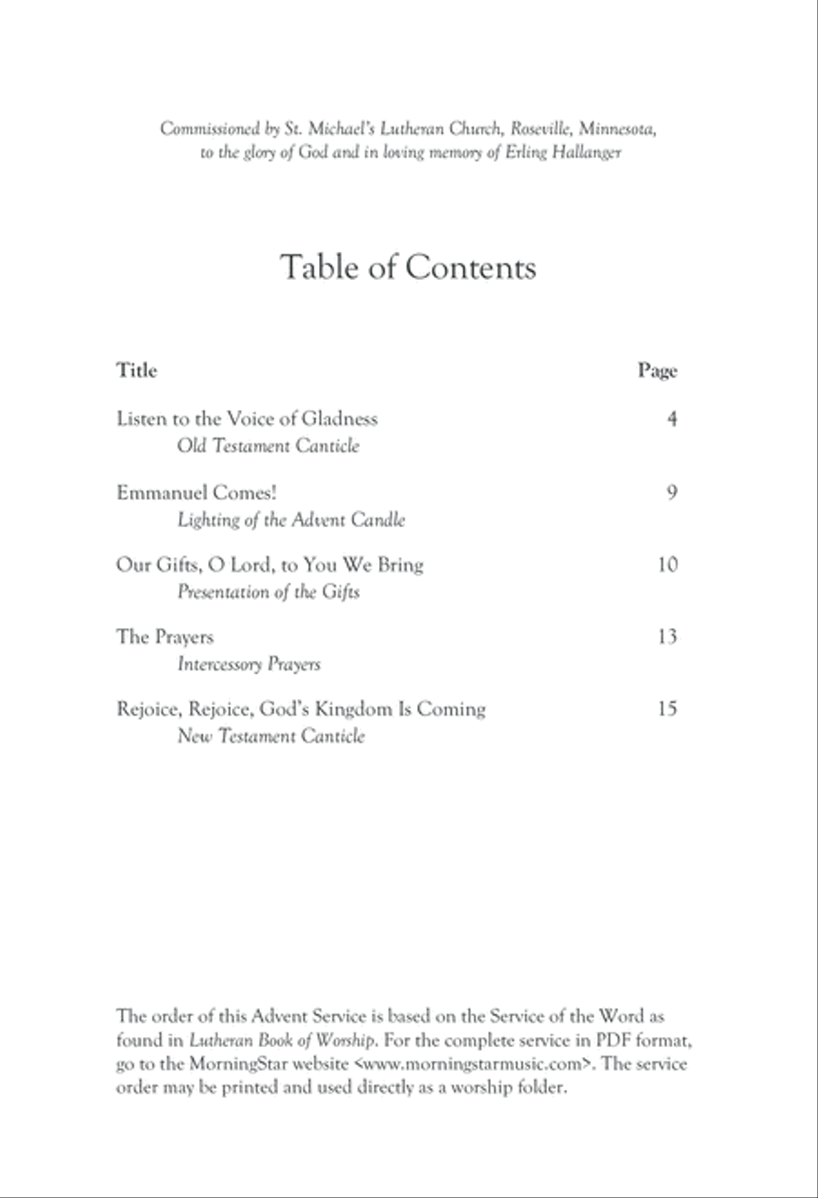 Emmanuel Comes!: An Advent Service of the Word 4-Part scores gallery preview page 2