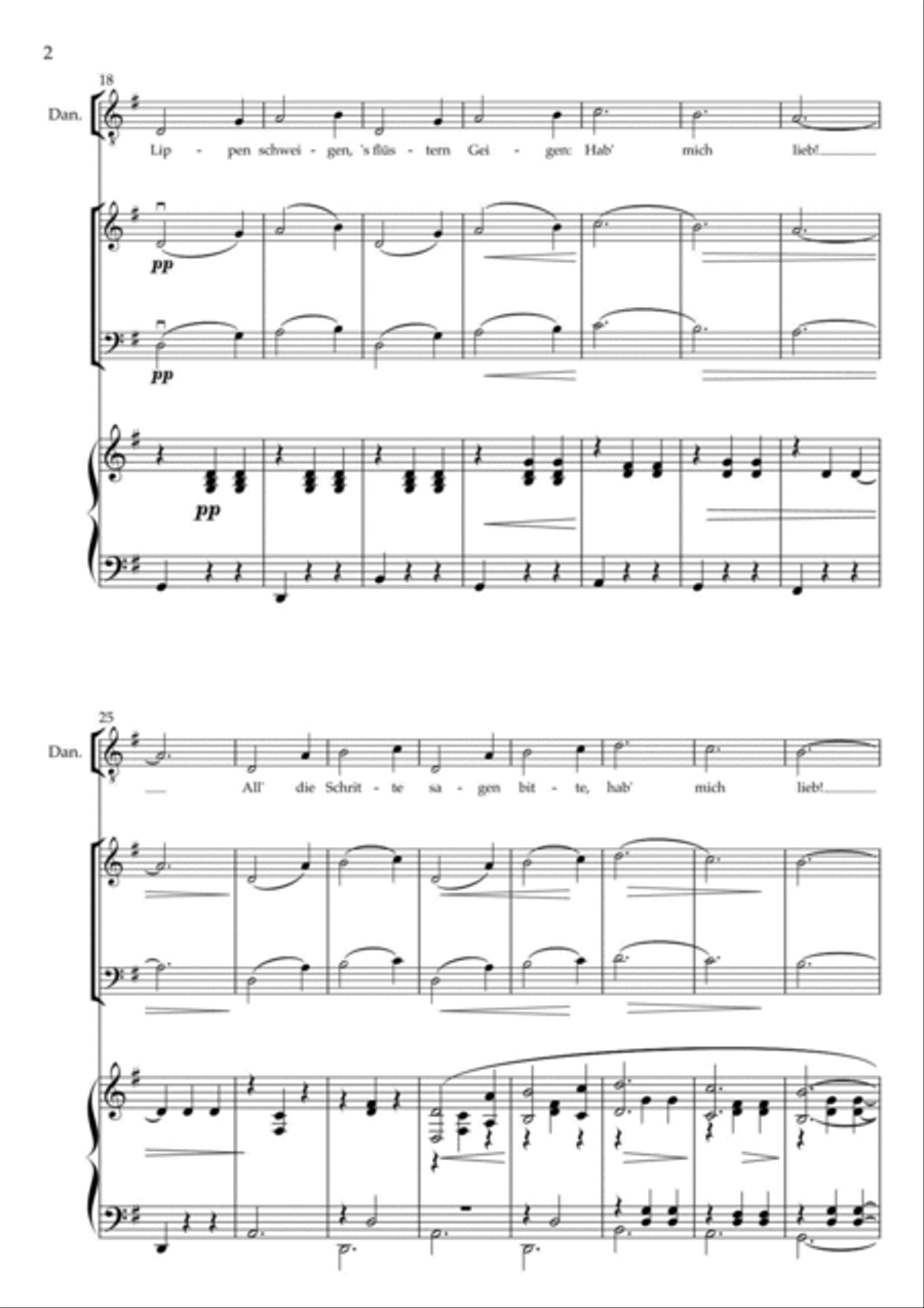 Lippen Schweigen (Merry Widow Waltz), for baritone/tenor, soprano & piano trio Piano Trio scores gallery preview page 2