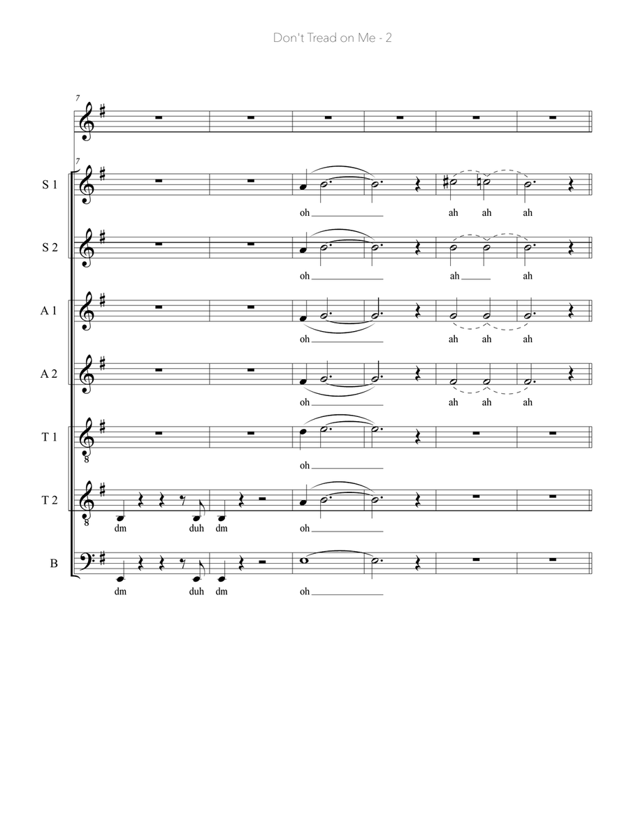 Don't Tread On Me 4-Part scores gallery preview page 2