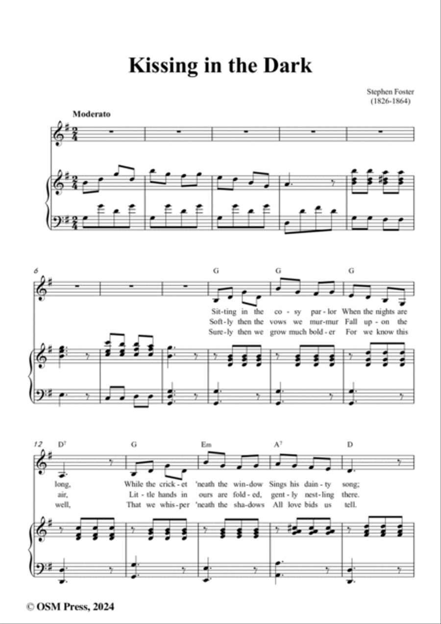 S. Foster-Kissing in the Dark,in G Major Voice scores gallery preview page 2