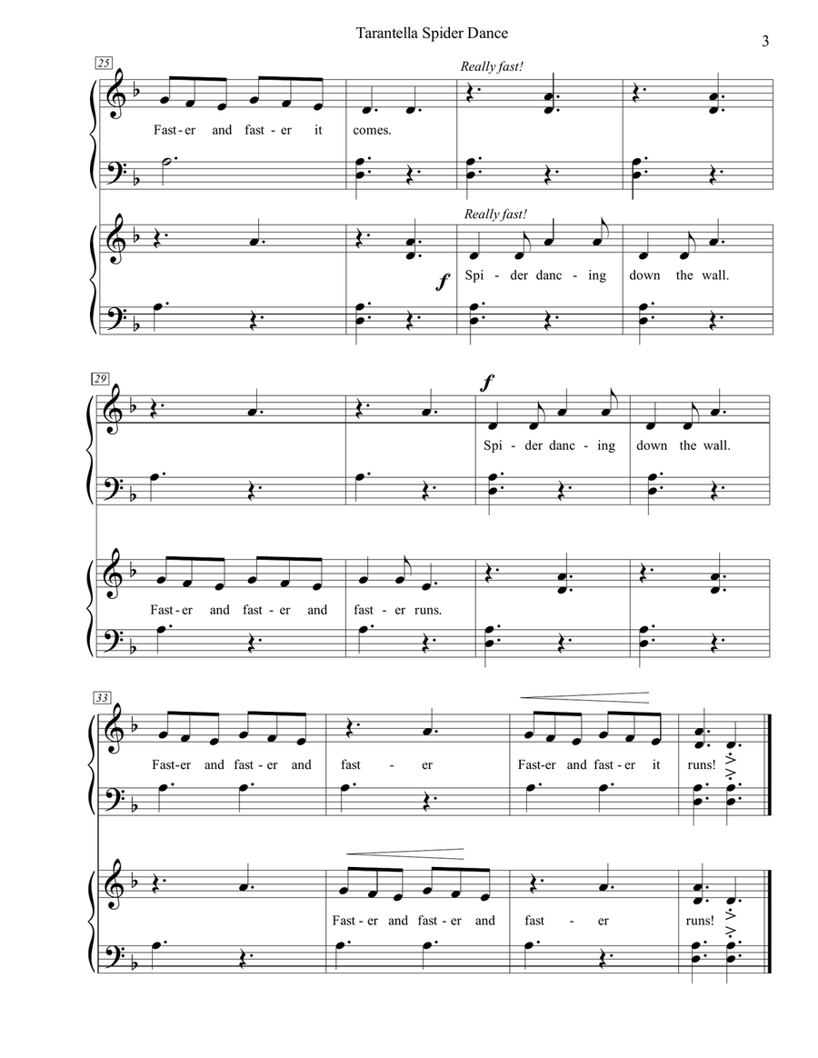 Tarantella Spider Dance Piano Method scores gallery preview page 3