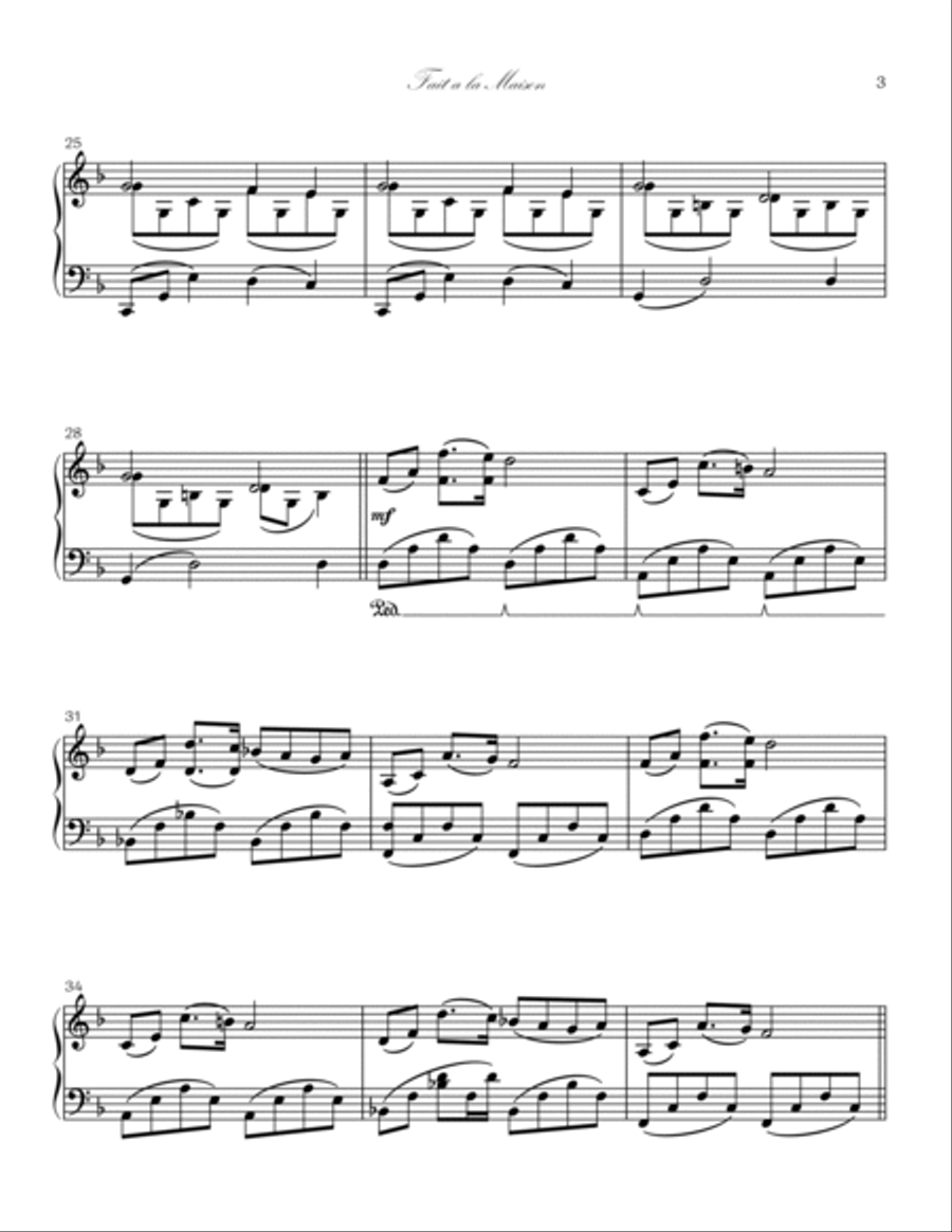 FAIT A LA MAISON FAIT A LA MAISON Piano Solo scores gallery preview page 3