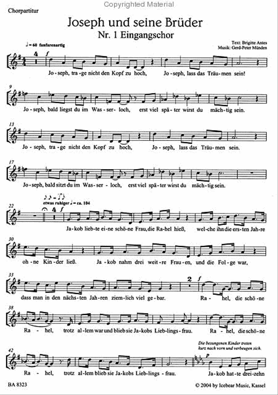 Joseph und seine Brüder Joseph und seine Brüder Children's Choir scores gallery preview page 2