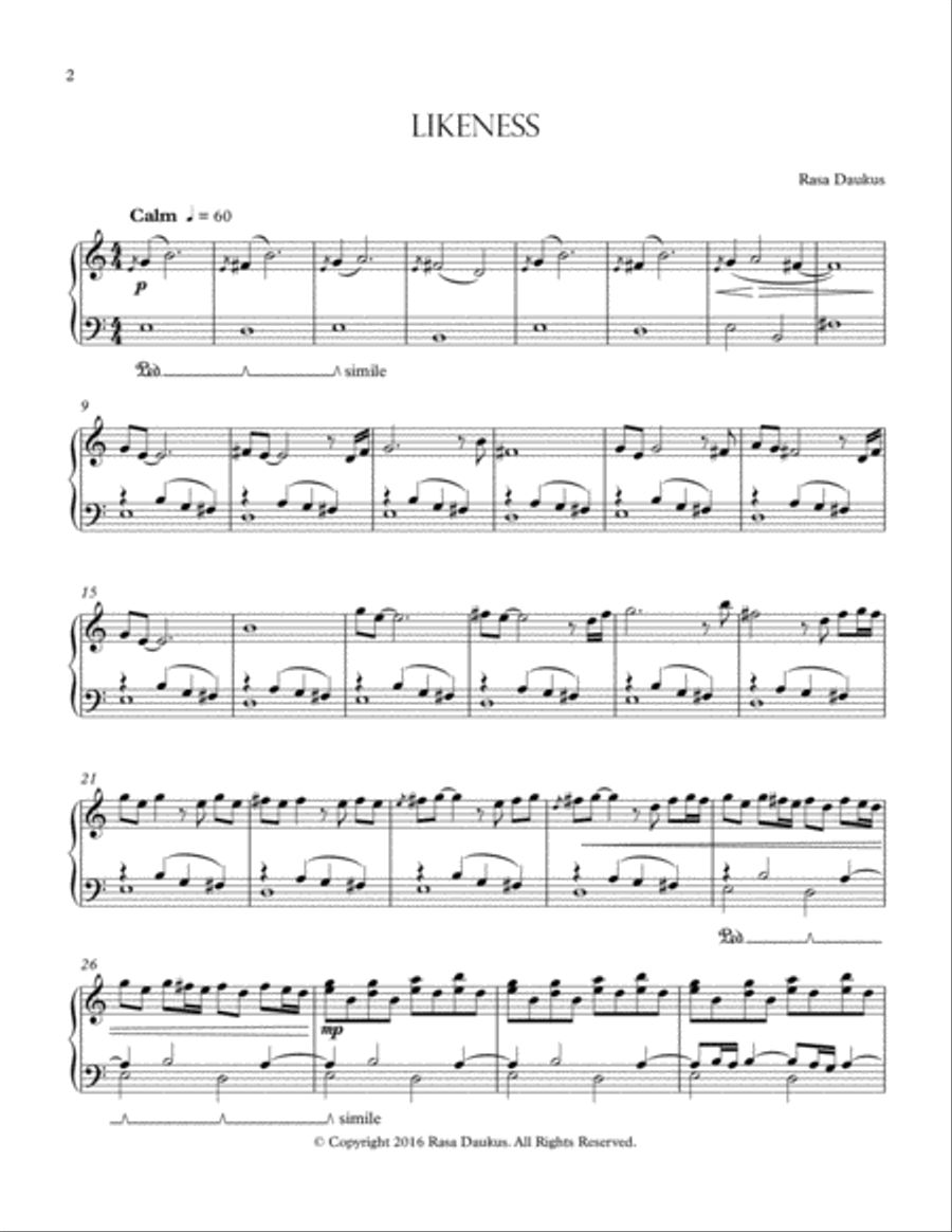 Likeness Piano Solo scores gallery preview page 2