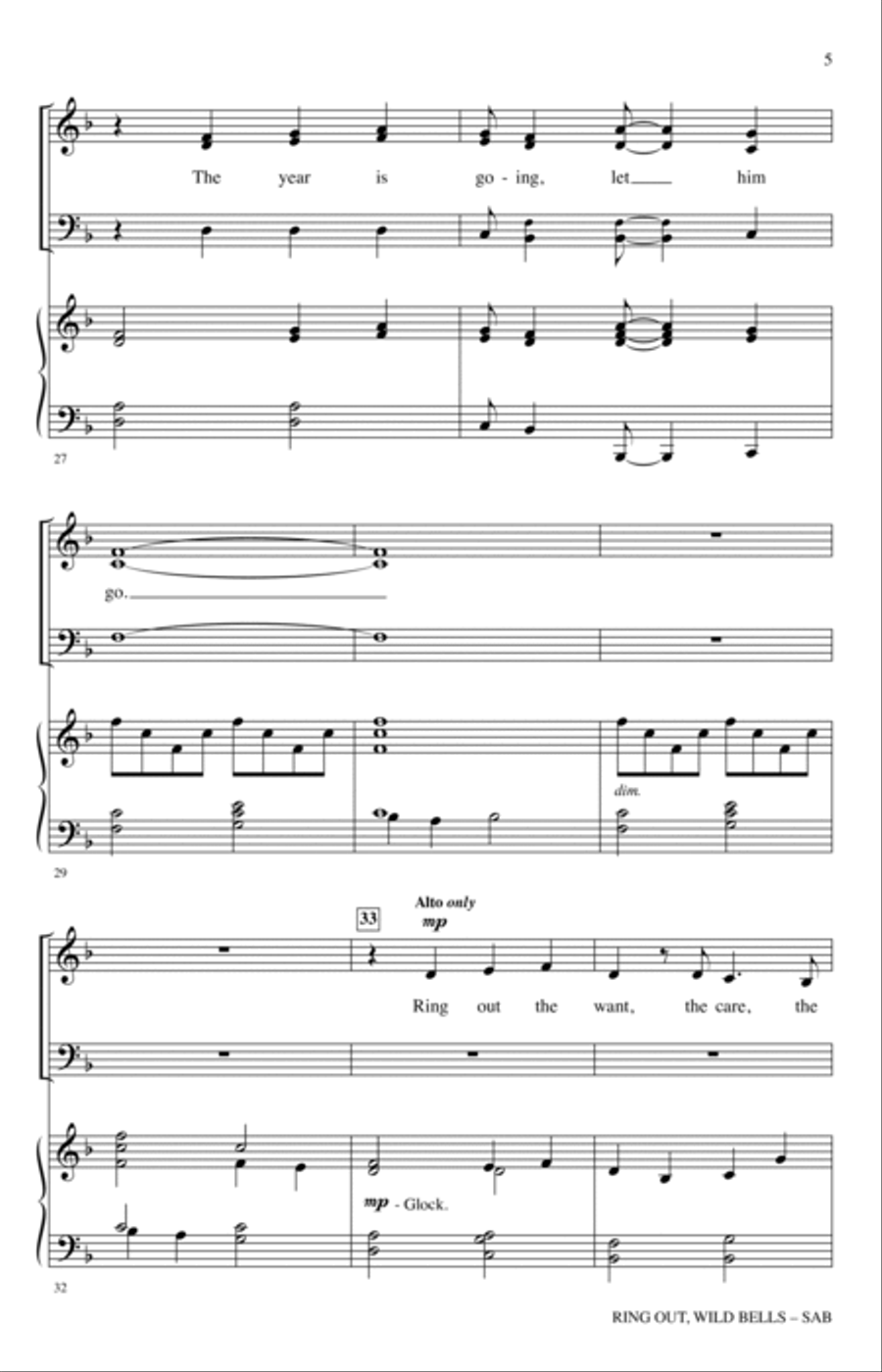 Ring Out, Wild Bells Ring Out, Wild Bells 3-Part scores gallery preview page 4