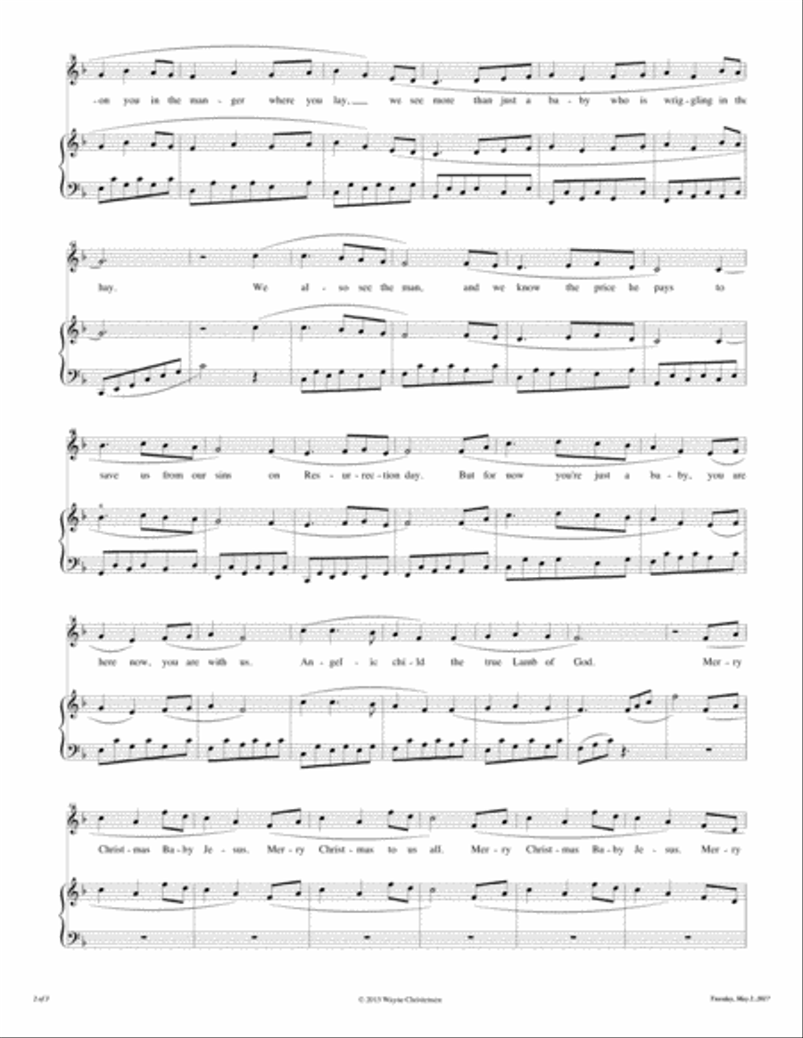 Hello Baby Jesus Merry Christmas! Voice scores gallery preview page 2
