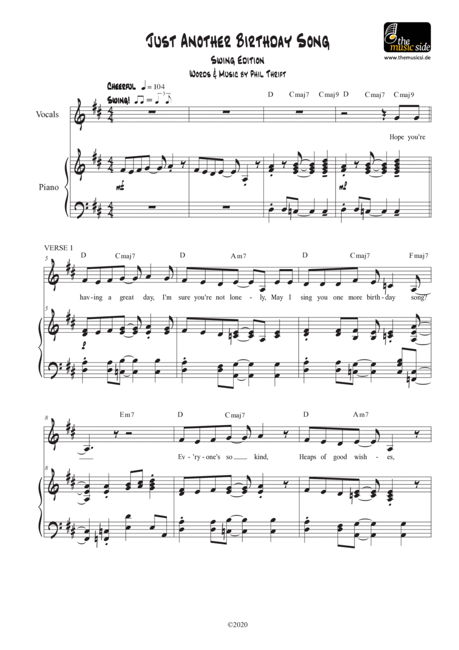 Just Another Birthday Song - Swing Edition Voice scores gallery preview page 1