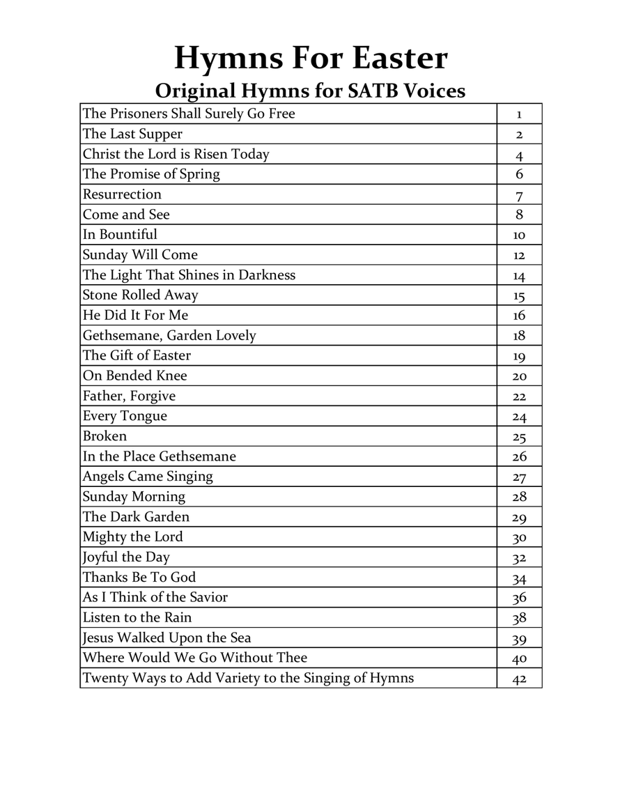 Hymns for Easter - 28 original hymns for SATB voices 4-Part scores gallery preview page 3
