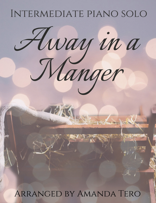 Book cover for Away in a Manger intermediate Christmas piano solo