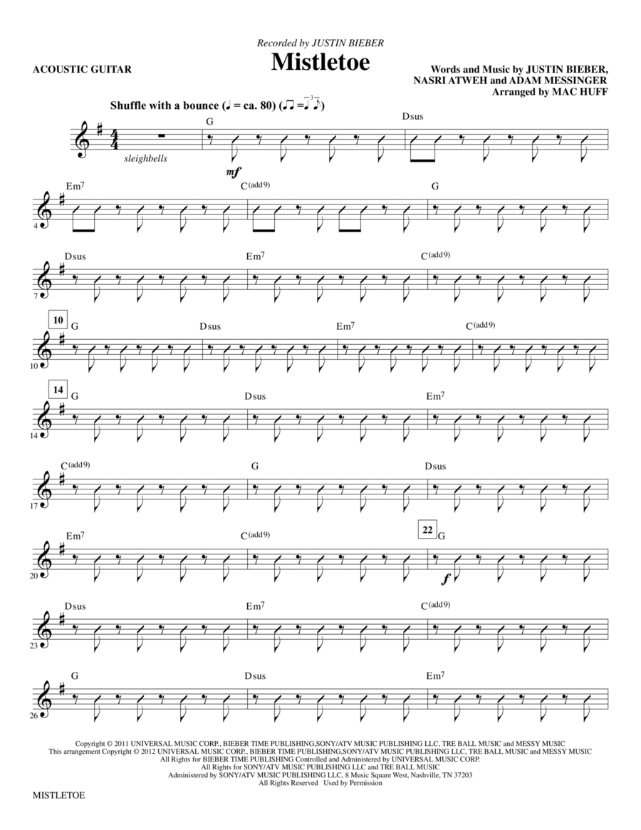 Mistletoe - Acoustic Guitar Choir scores gallery preview page 1