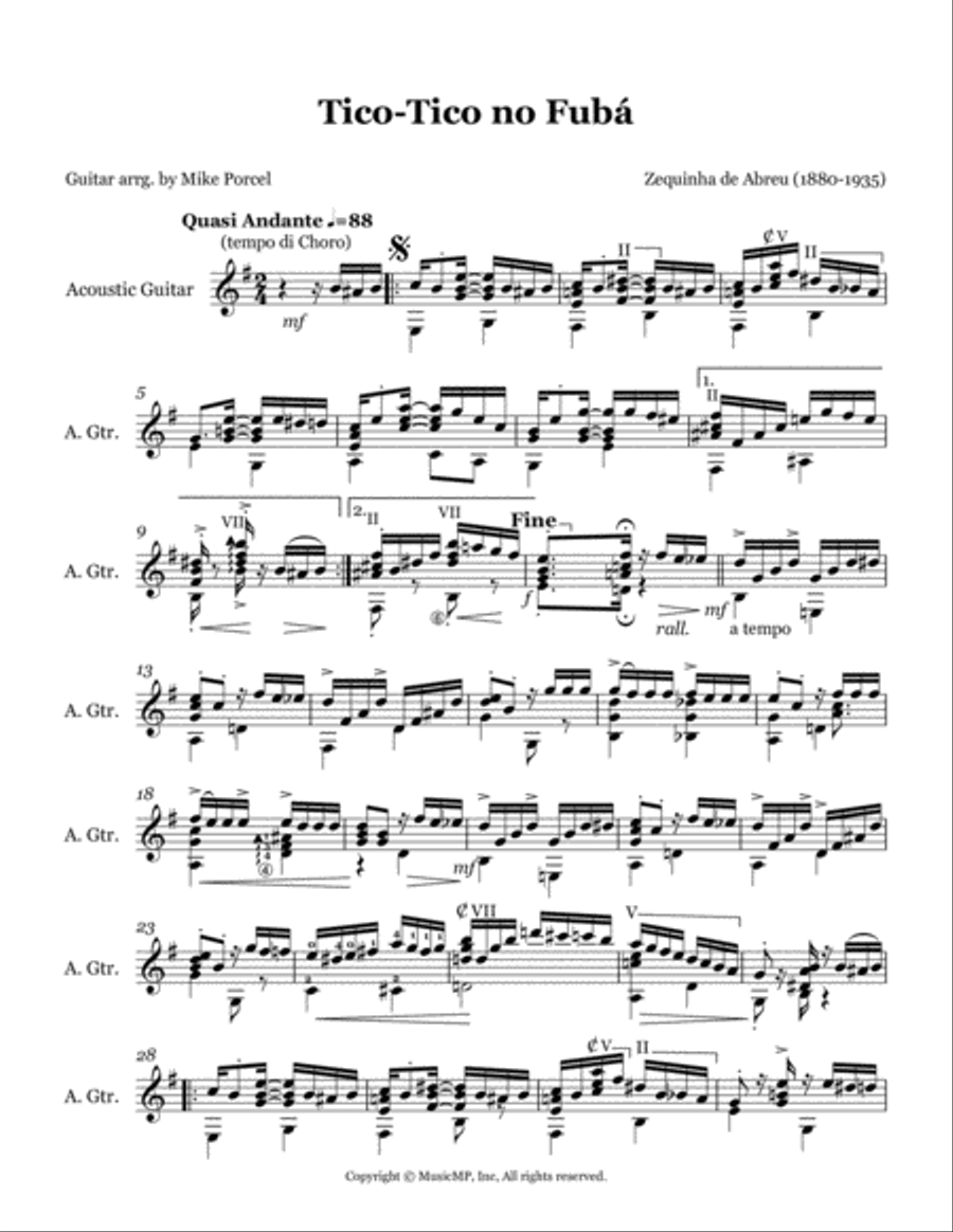 Tico Tico No Fuba Guitar Solo scores gallery preview page 2